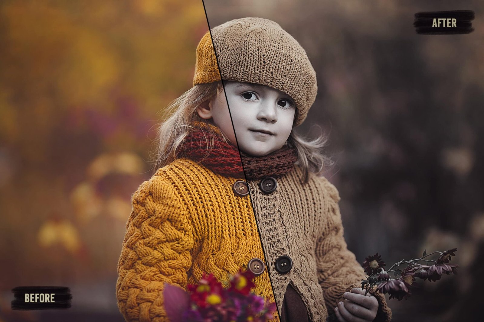 🍂 Autumn Warmth — before and after LUT applied