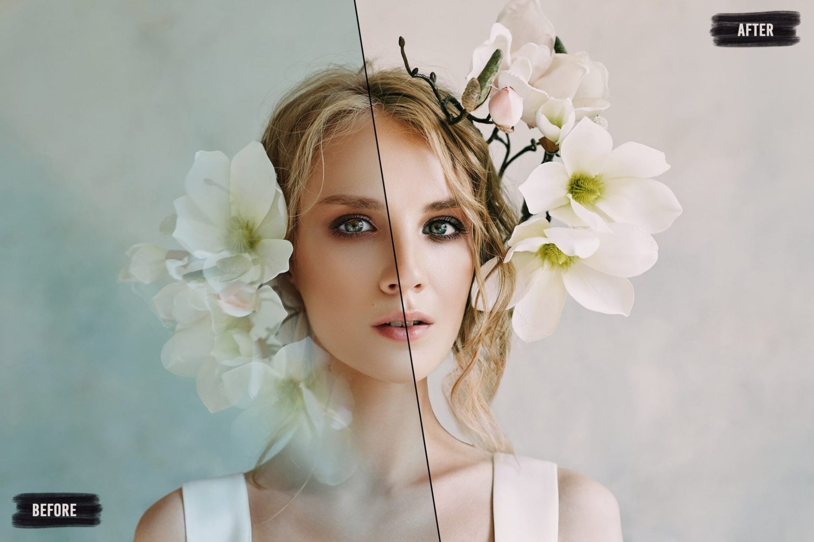 🌸 Bridal Portrait — before and after LUT applied